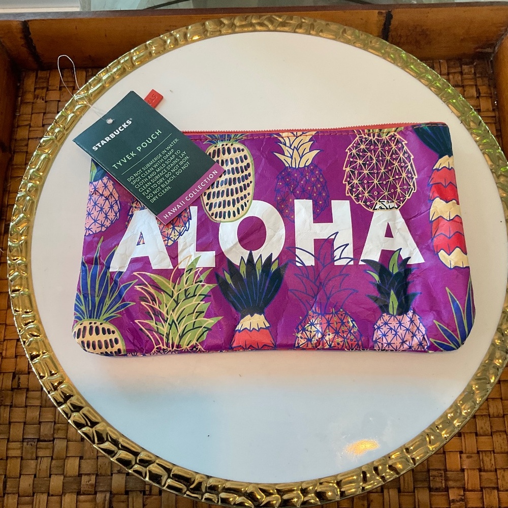 Starbucks ALOHA Tyvek Waterproof Pouch NWT